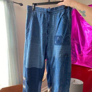 Free People blue cotton drawstring jogger